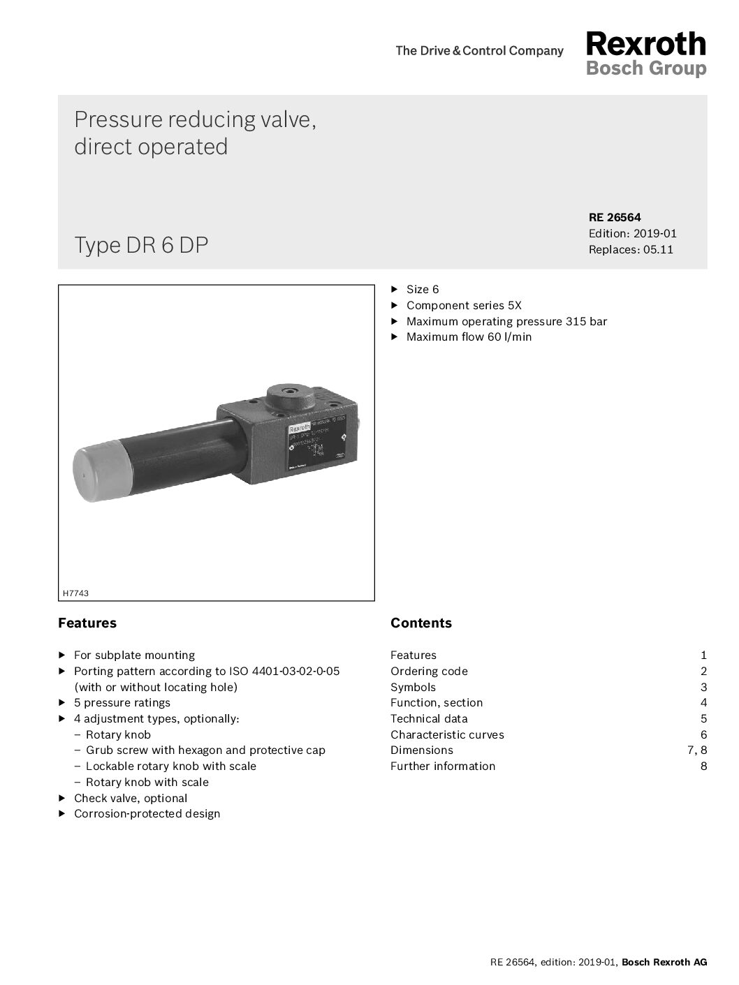 re 26564_201901 valve De RÉduction Dr6dp2 5x150ymv R900435686 | Hydrauhavre