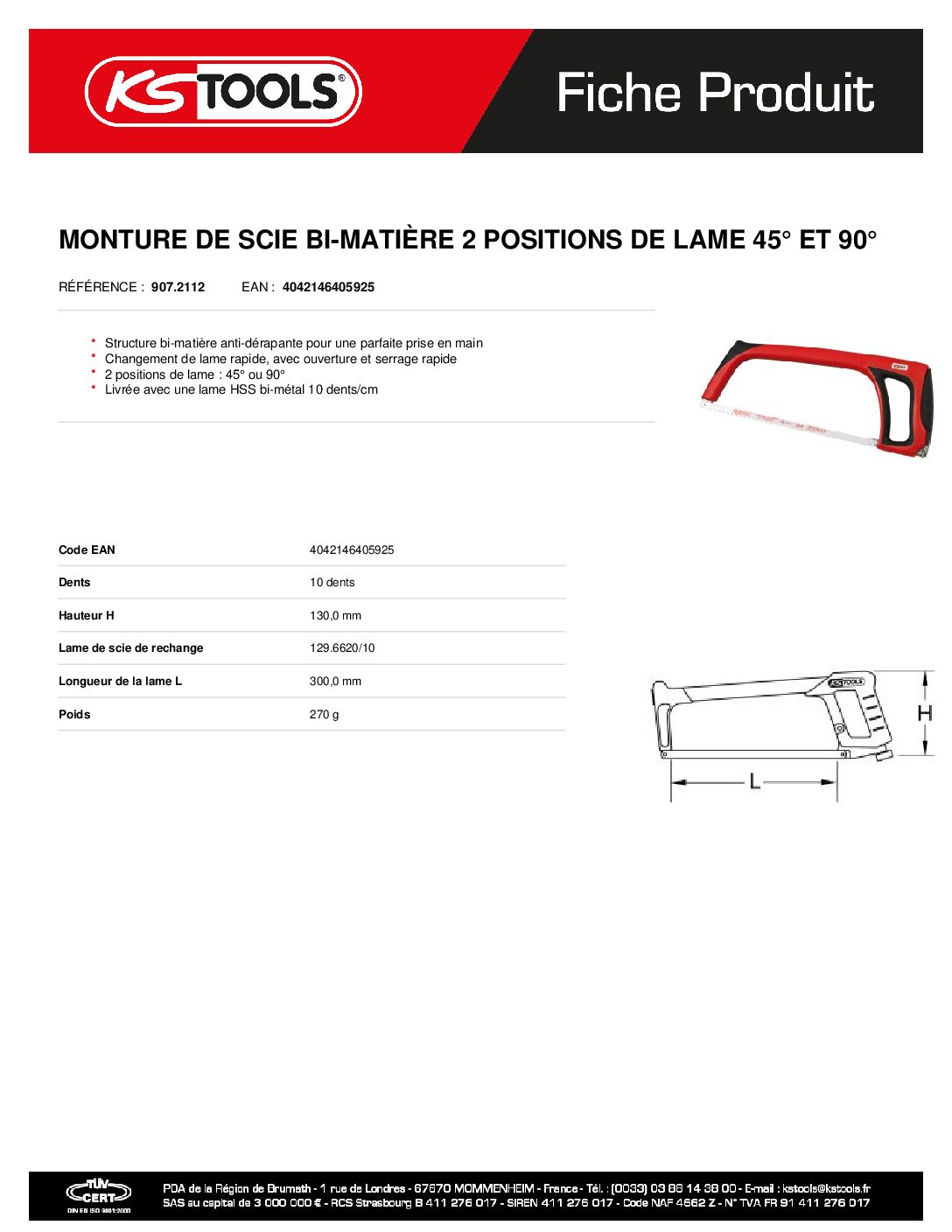 9072112 monture De Scie Bi matiÈre 2 Positions De Lame 45° Et 90° 9072112 | Hydrauhavre